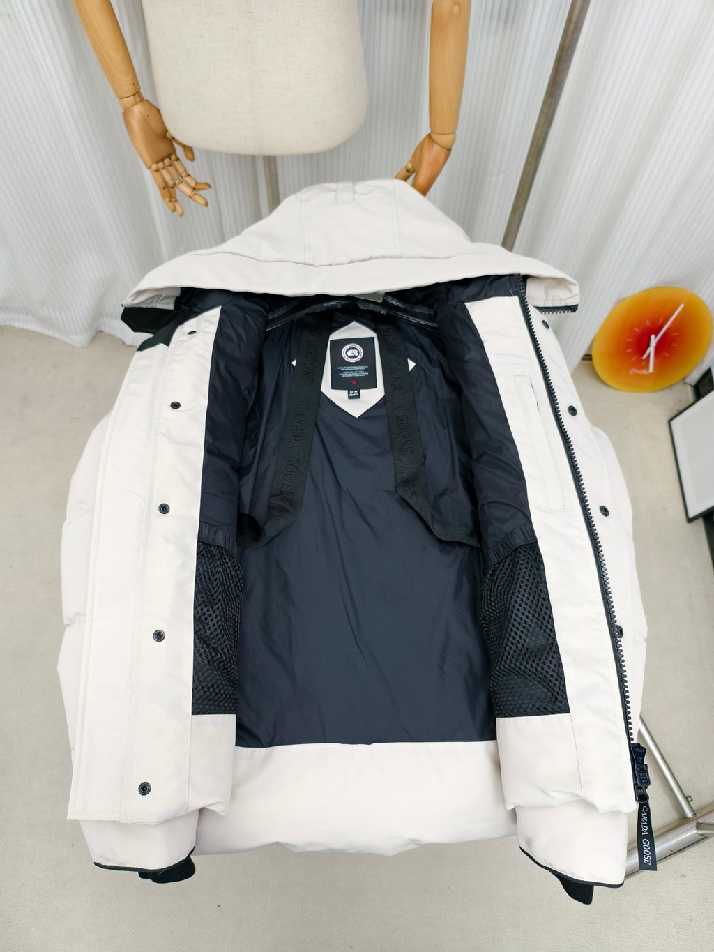 Canada Goose White Quilted Hooded Puffer Jacket