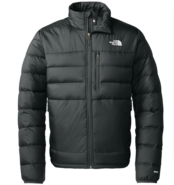 The North Face Black Chest-Zip Stand-Collar Puffer Jacket