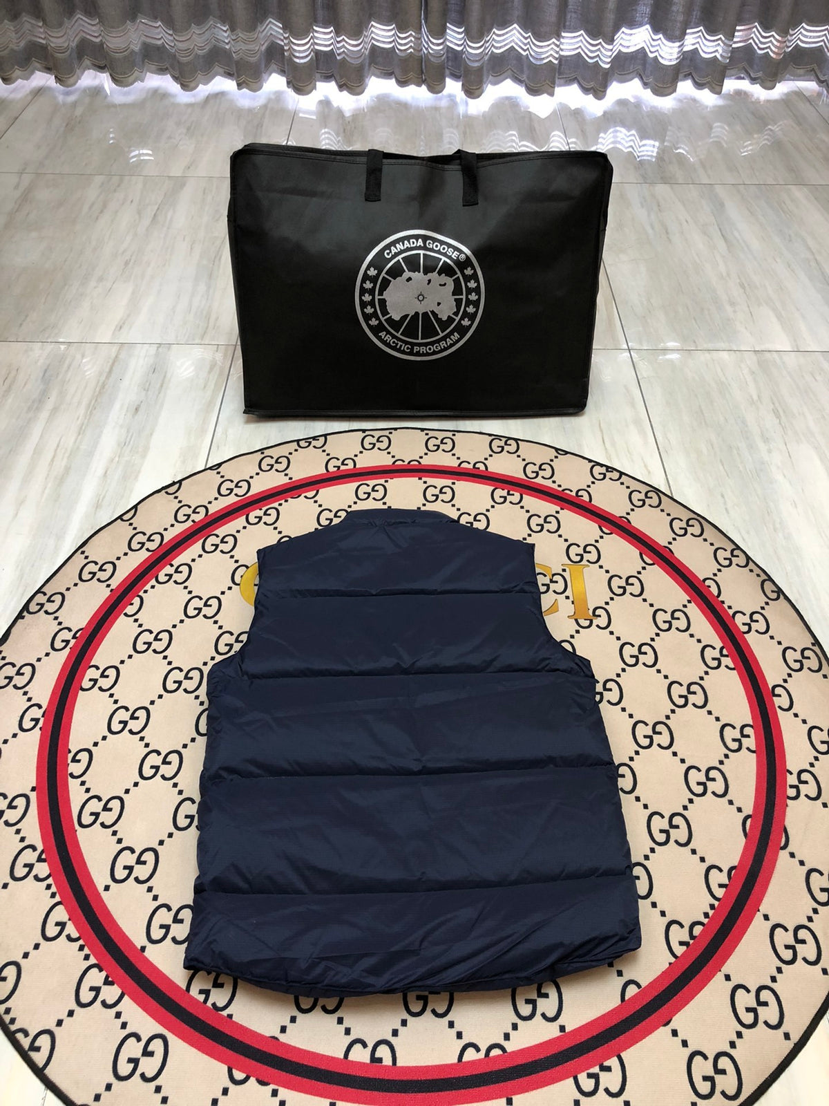 Canada Goose Navy Blue Quilted Stand-Collar Puffer Vest