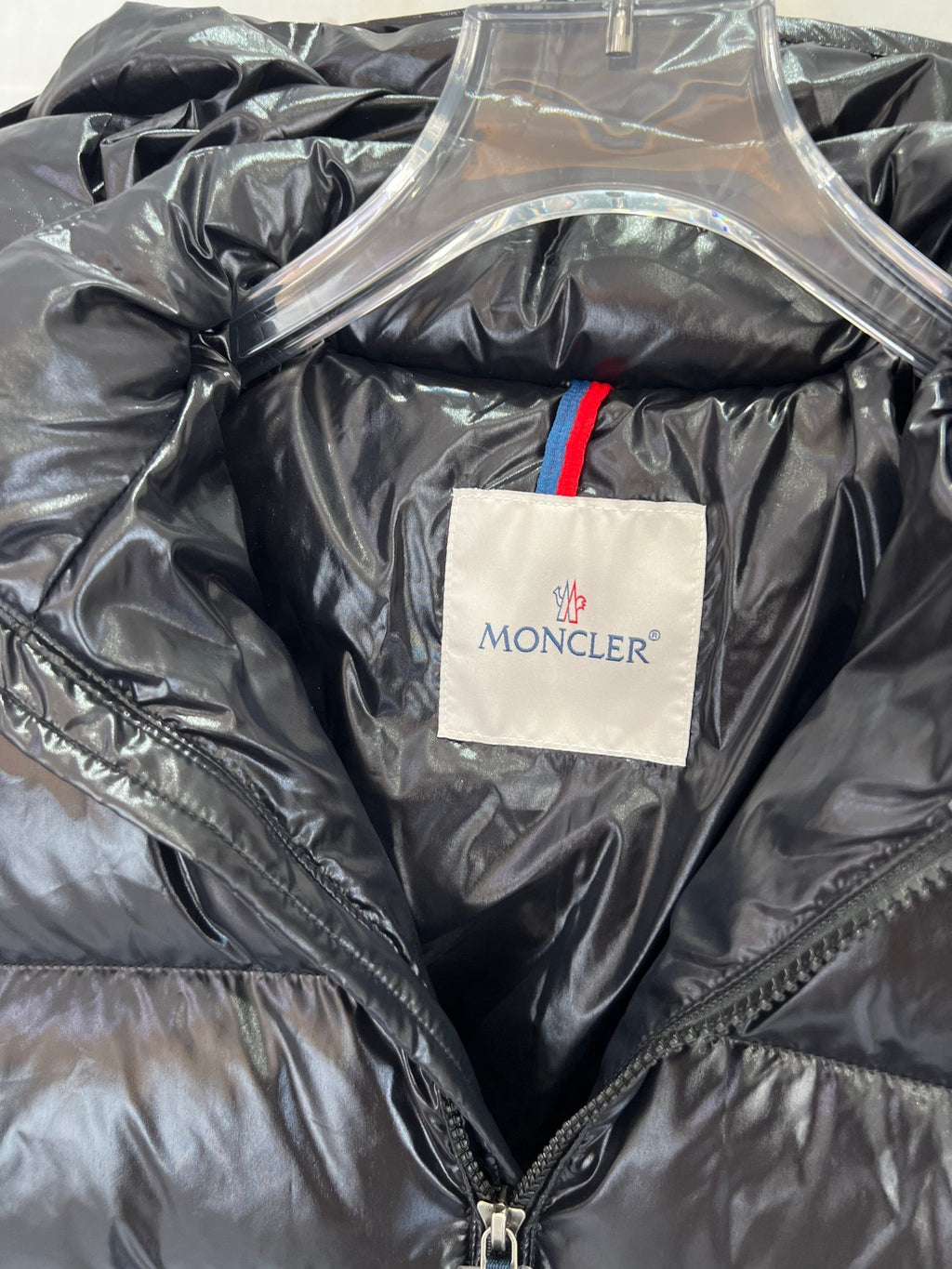 Moncler Black Glossy Quilted Hooded Puffer Jacket