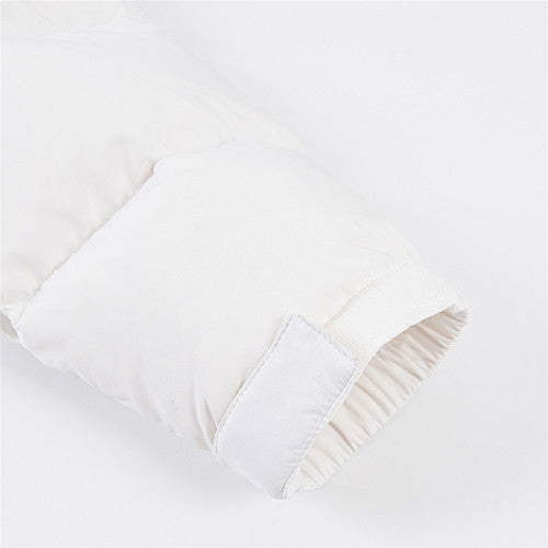 The North Face White and Grey Colorblock Puffer Jacket
