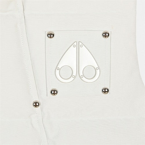 Moose Knuckles White Quilted Studded Stand-Collar Puffer Vest
