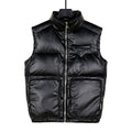 Prada Black Glossy Quilted Zip-Pocket Puffer Vest