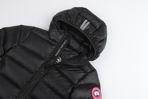 Canada Goose Black Stripe-Detail Hooded Puffer Jacket