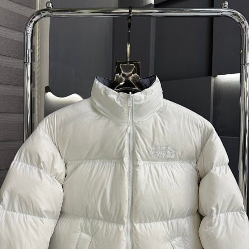 The North Face White Tonal-Logo Stand-Collar Puffer Jacket