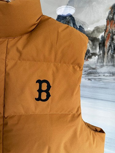 Boston Red Sox Mustard Yellow Logo Quilted Puffer Vest