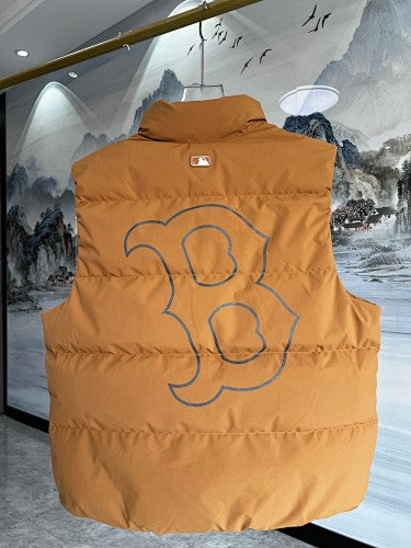 Boston Red Sox Mustard Yellow Logo Quilted Puffer Vest