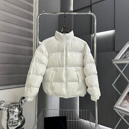 The North Face White Tonal-Logo Stand-Collar Puffer Jacket