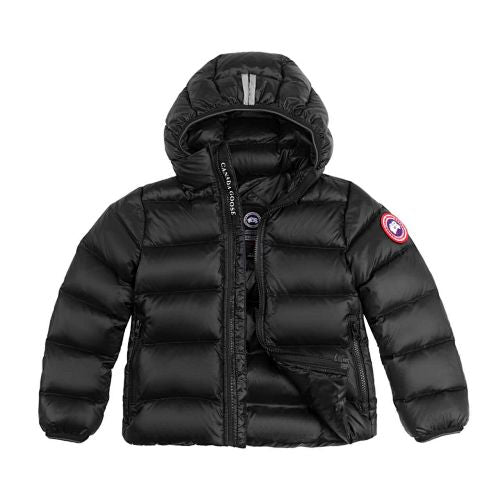 Canada Goose Black Stripe-Detail Hooded Puffer Jacket