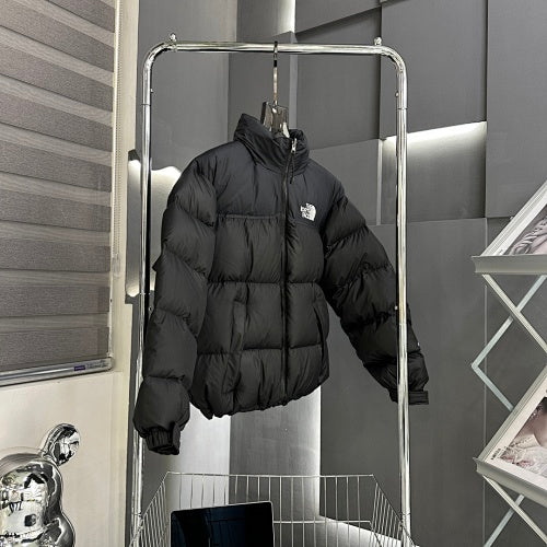 The North Face Black Wide-Quilt Stand-Collar Puffer Jacket