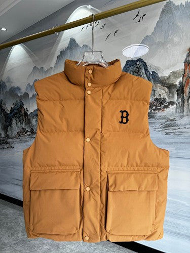 Boston Red Sox Mustard Yellow Logo Quilted Puffer Vest