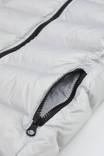 Canada Goose Silver Grey Stripe-Detail Hooded Puffer Jacket