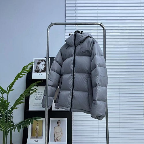 The North Face Slate Grey Quilted Hooded Puffer Jacket