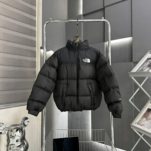 The North Face Black Wide-Quilt Stand-Collar Puffer Jacket