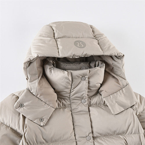Lululemon Stone Beige Quilted Hooded Puffer Jacket