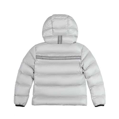 Canada Goose Silver Grey Stripe-Detail Hooded Puffer Jacket