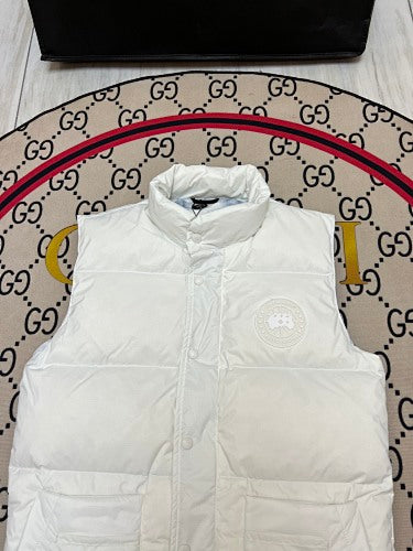 Canada Goose White Quilted Stand-Collar Puffer Vest