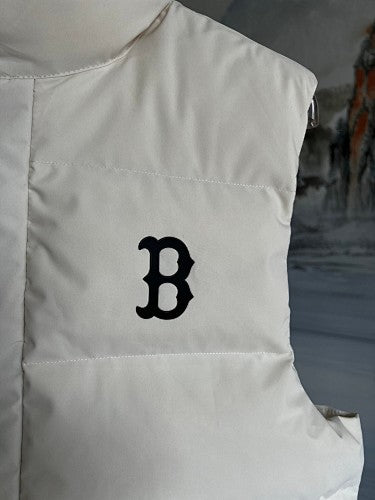 Boston Red Sox White Logo Quilted Puffer Vest