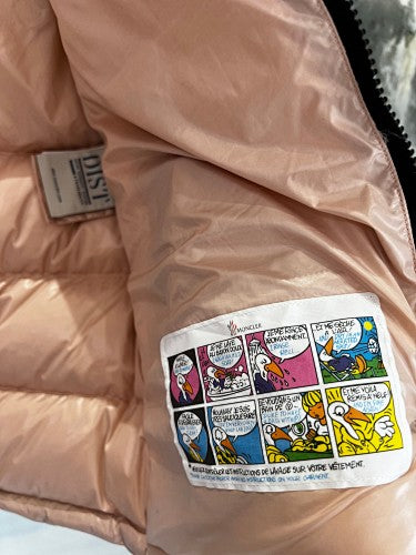 Moncler Rose Gold Glossy Quilted Hooded Puffer Jacket