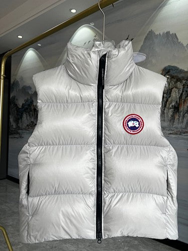 Canada Goose Silver Grey Glossy Quilted Puffer Vest