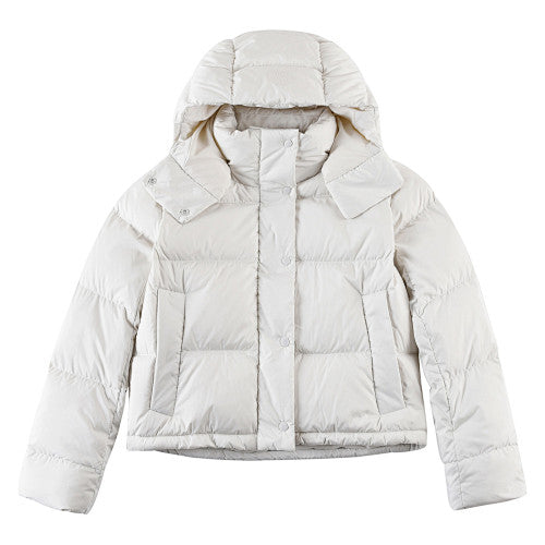Lululemon Ivory White Quilted Hooded Puffer Jacket