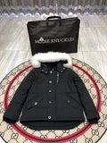Moose Knuckles Black Quilted Hooded Parka Jacket