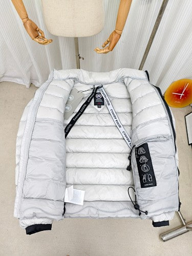 Canada Goose White Quilted Stand-Collar Puffer Jacket