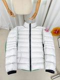 Canada Goose White Quilted Stand-Collar Puffer Jacket