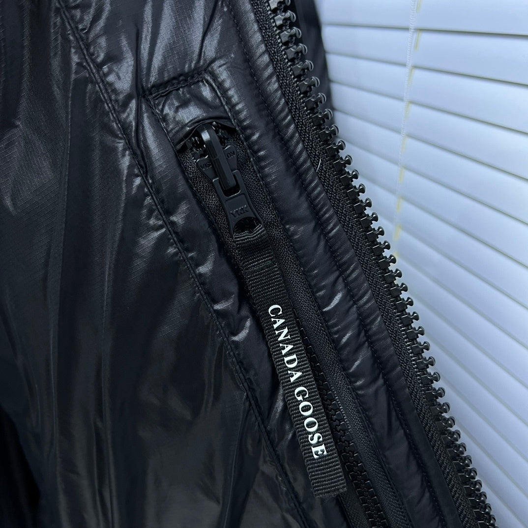 Canada Goose Black Glossy Quilted Hooded Puffer Jacket