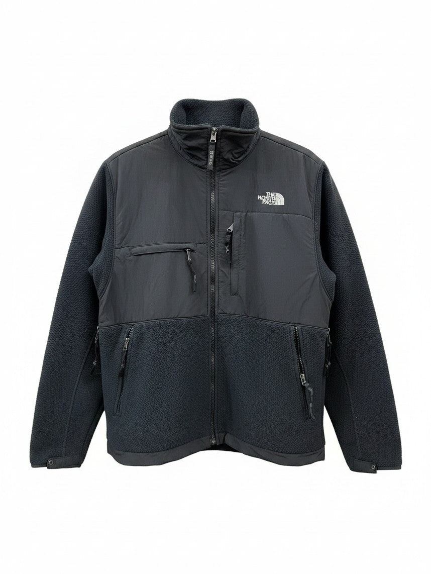 The North Face Black Mixed-Panel Stand-Collar Fleece Jacket