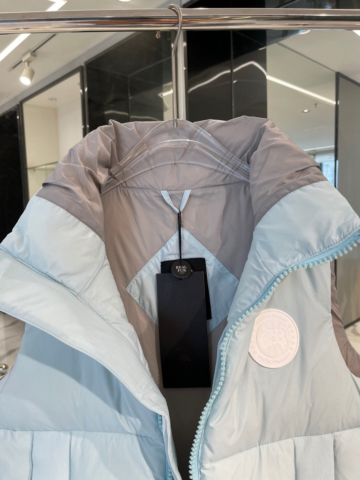 Canada Goose Ice Blue Quilted Stand-Collar Puffer Vest
