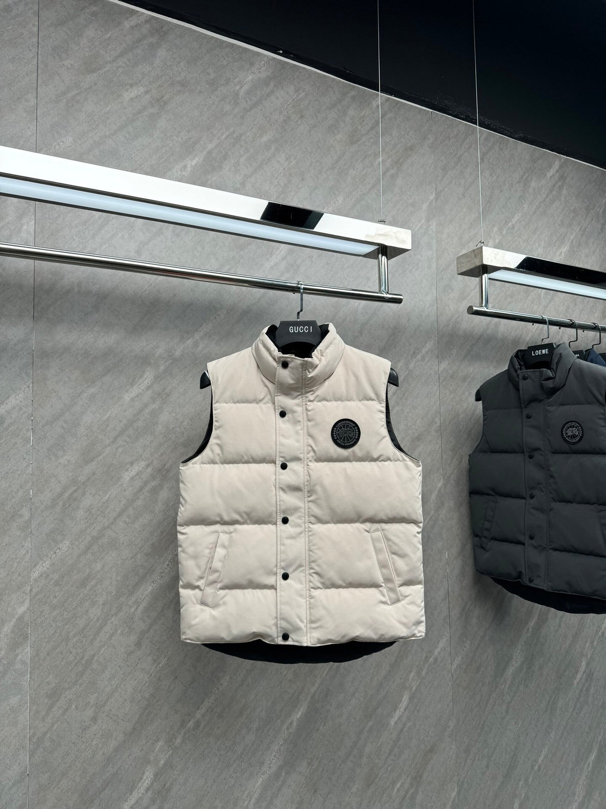 Canada Goose Ivory Quilted Stand-Collar Puffer Vest
