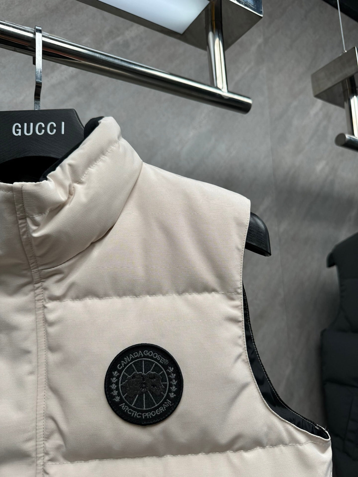 Canada Goose Ivory Quilted Stand-Collar Puffer Vest