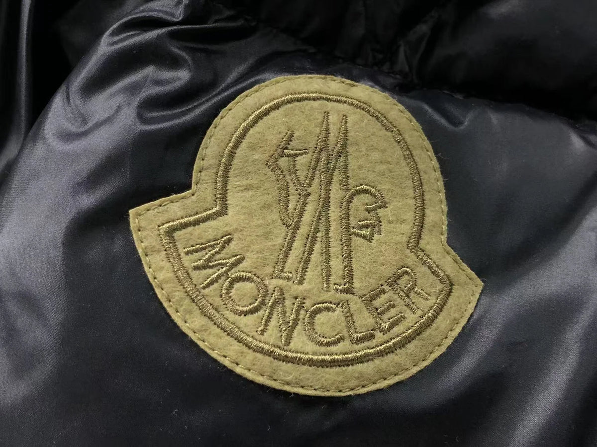 Moncler Black Glossy Quilted Stand-Collar Puffer Jacket