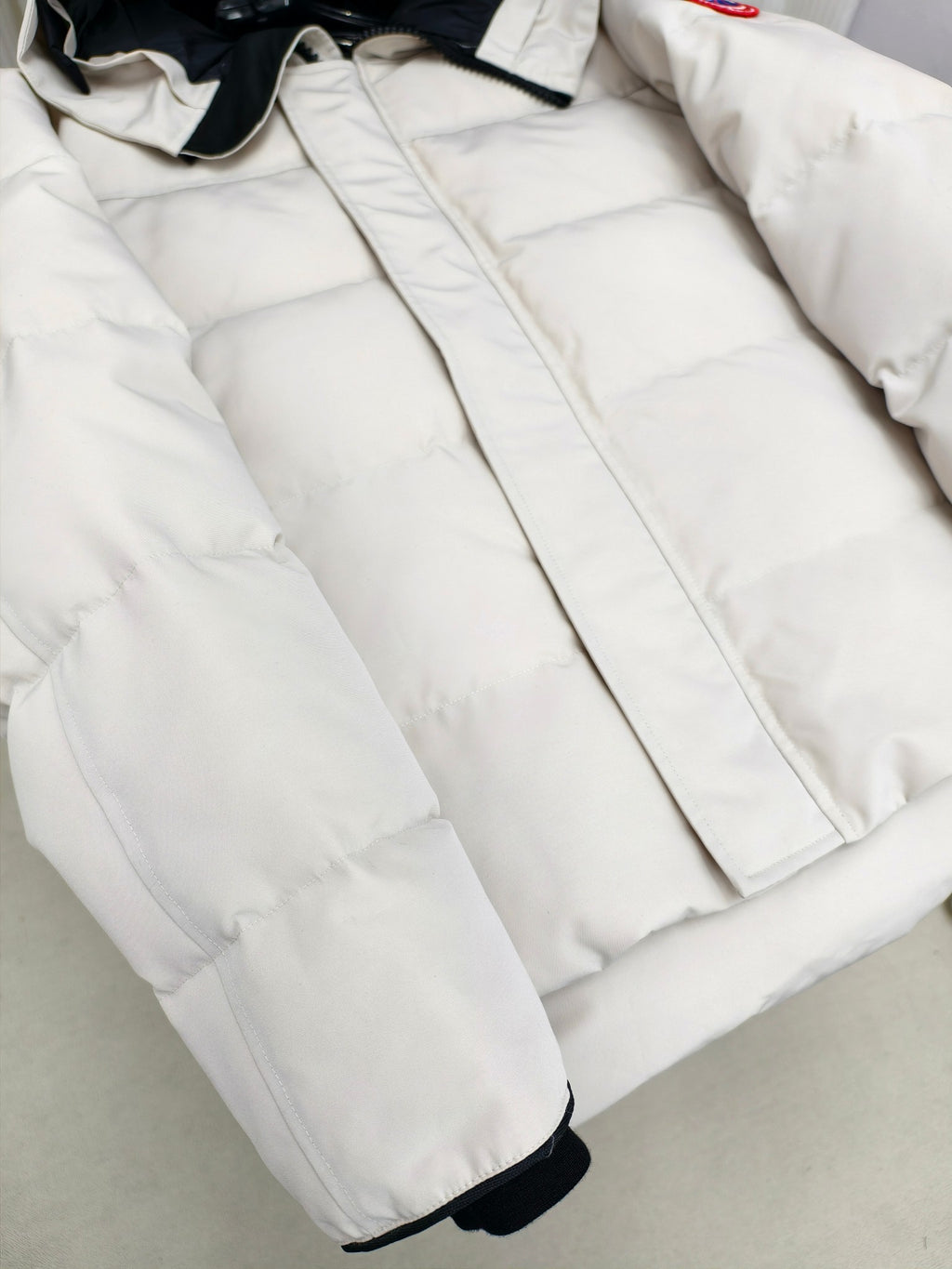 Canada Goose White Quilted Hooded Puffer Jacket