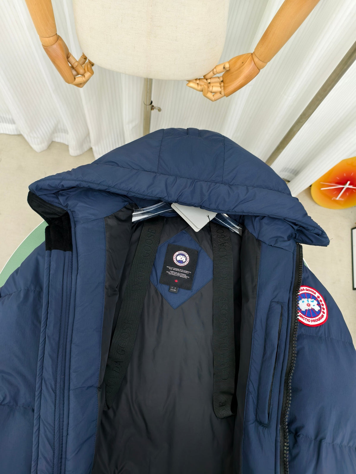 Canada Goose Navy Blue Quilted Hooded Puffer Jacket