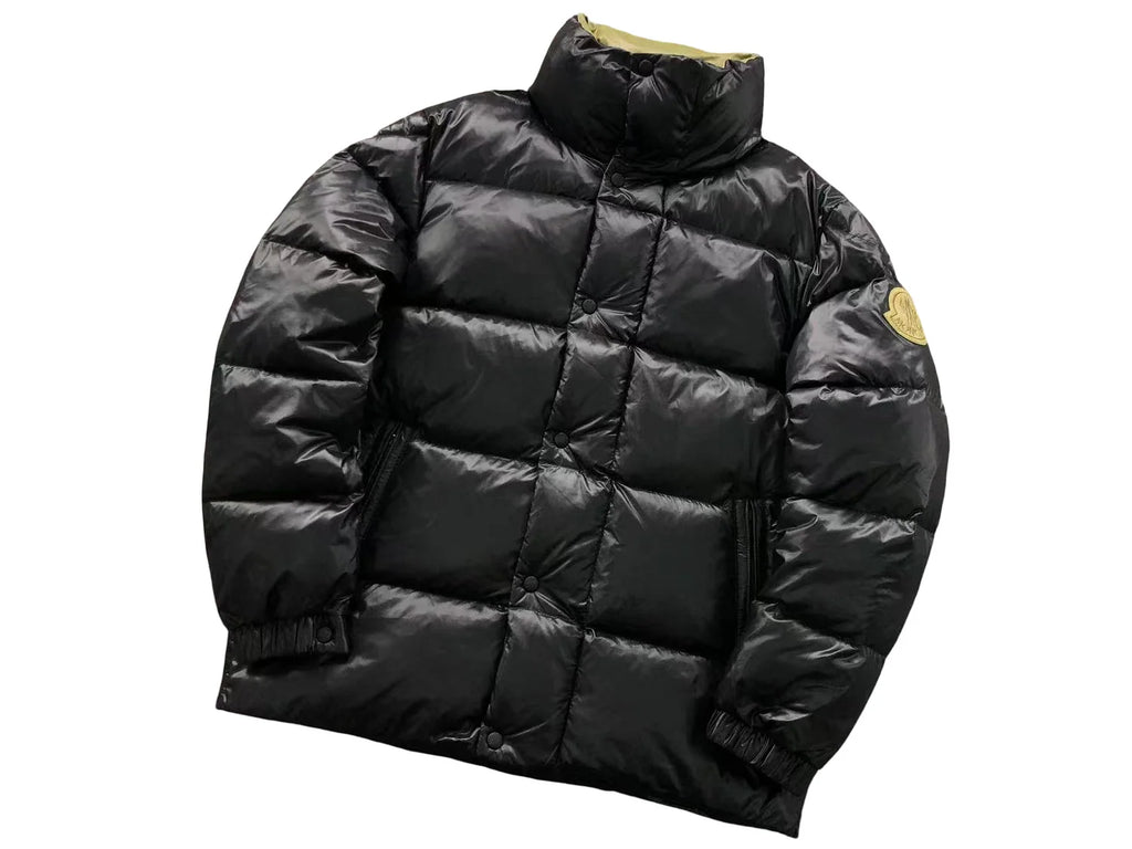 Moncler Black Glossy Quilted Stand-Collar Puffer Jacket