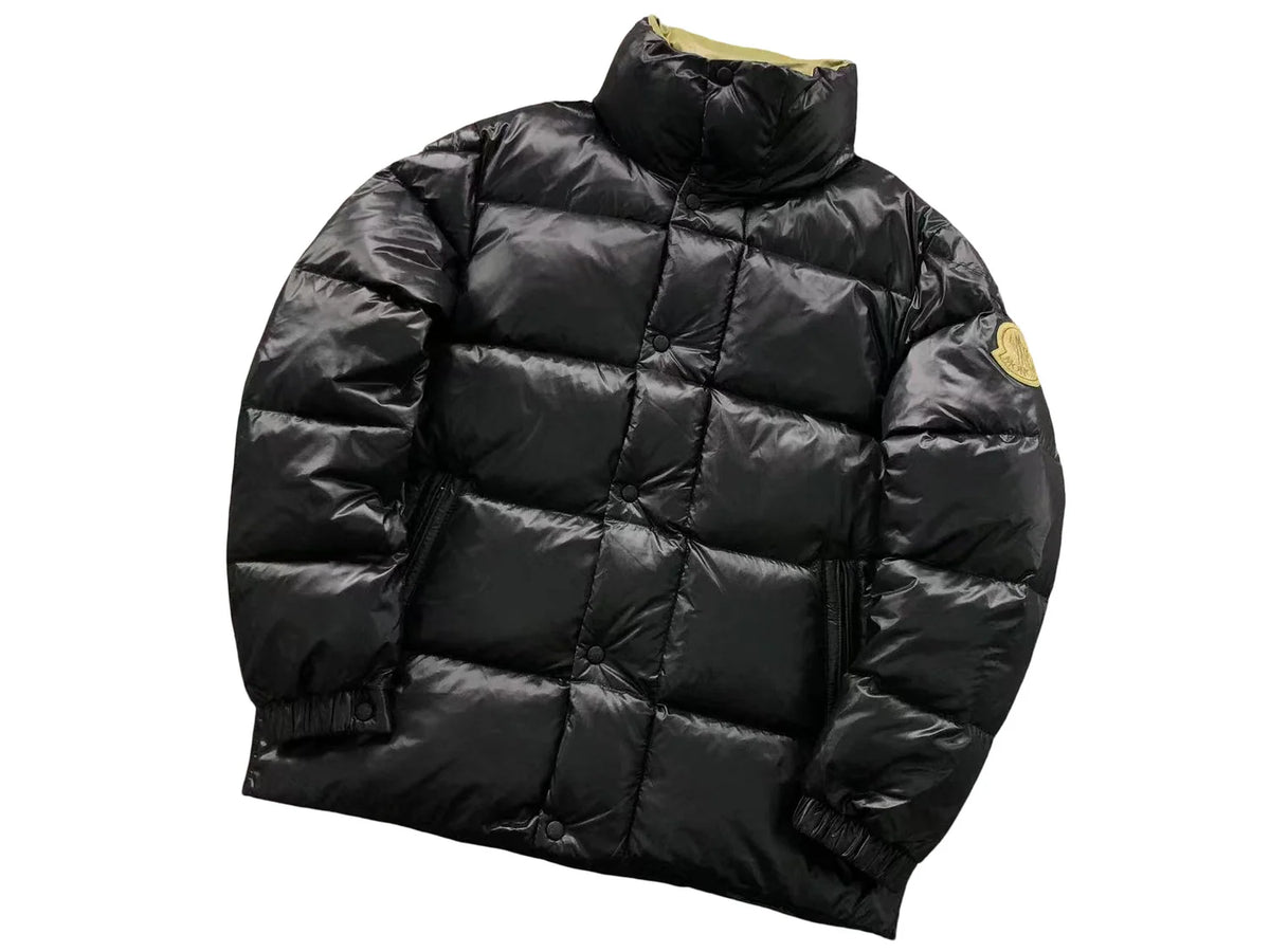 Moncler Black Glossy Quilted Stand-Collar Puffer Jacket