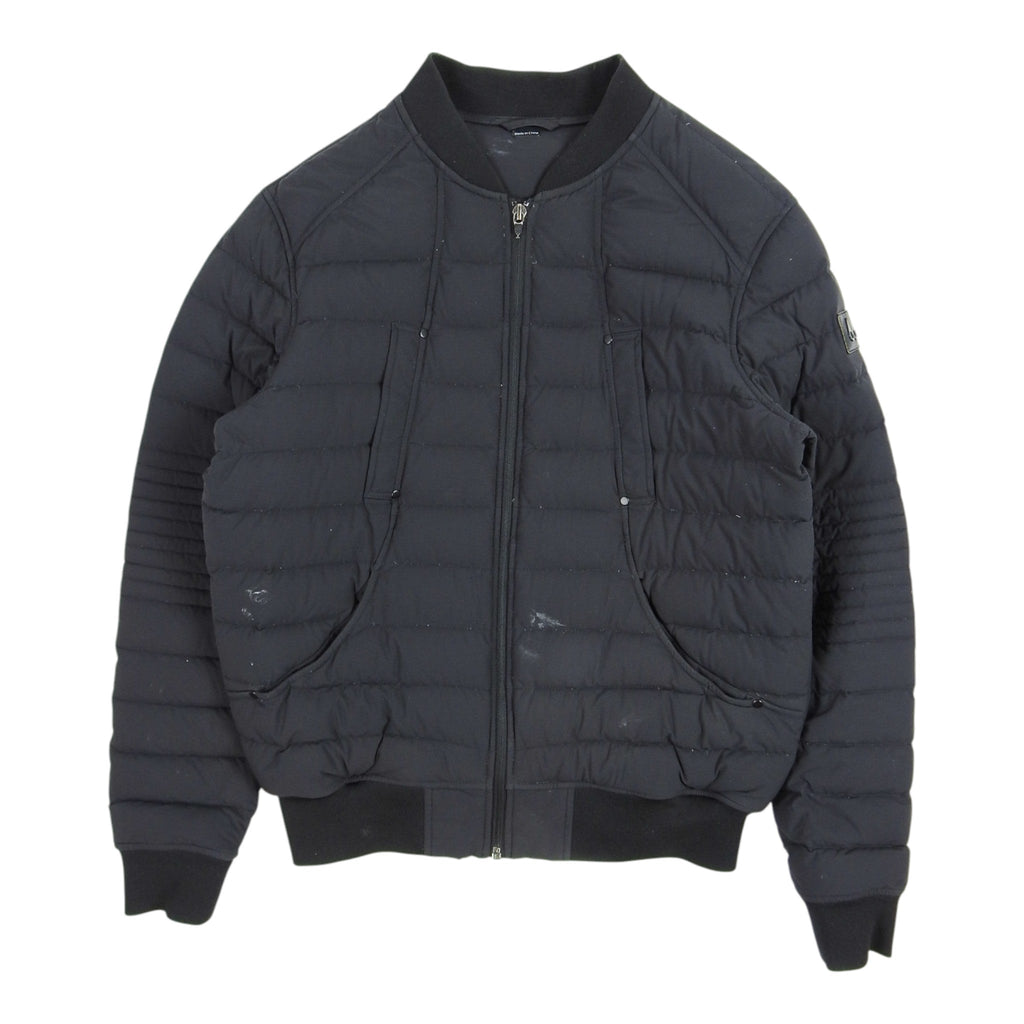 Moncler Charcoal Grey Quilted Zip-Up Bomber Jacket