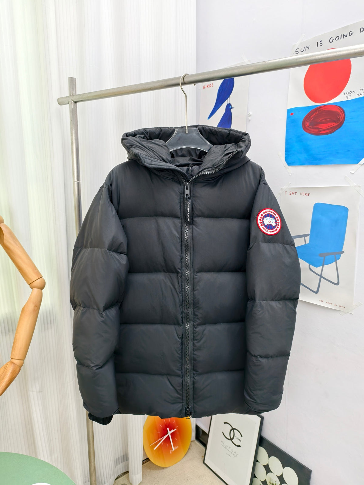 Canada Goose Black Quilted Hooded Puffer Jacket