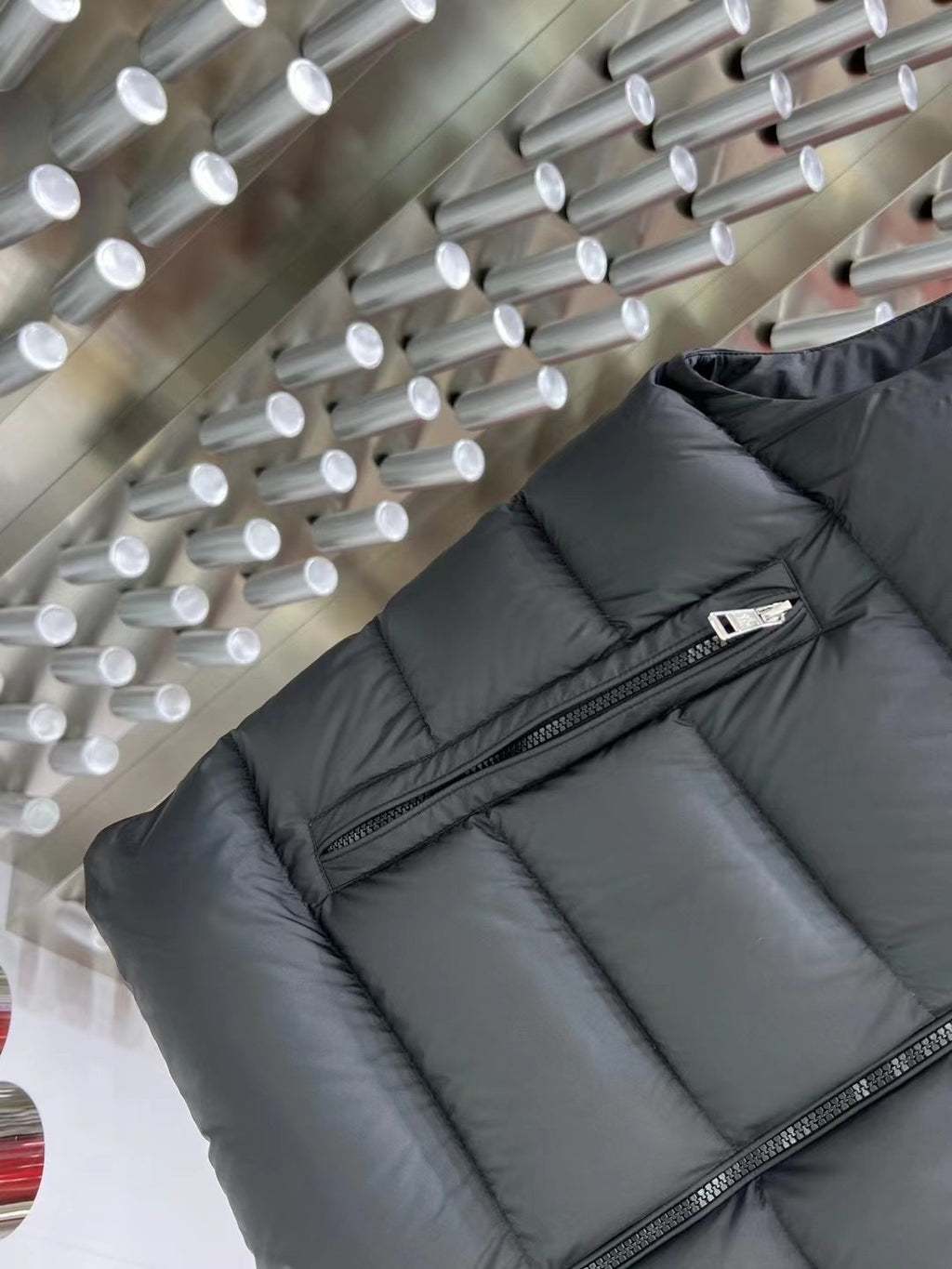 Moncler Charcoal Grey Quilted Logo-Trim Hooded Puffer Vest
