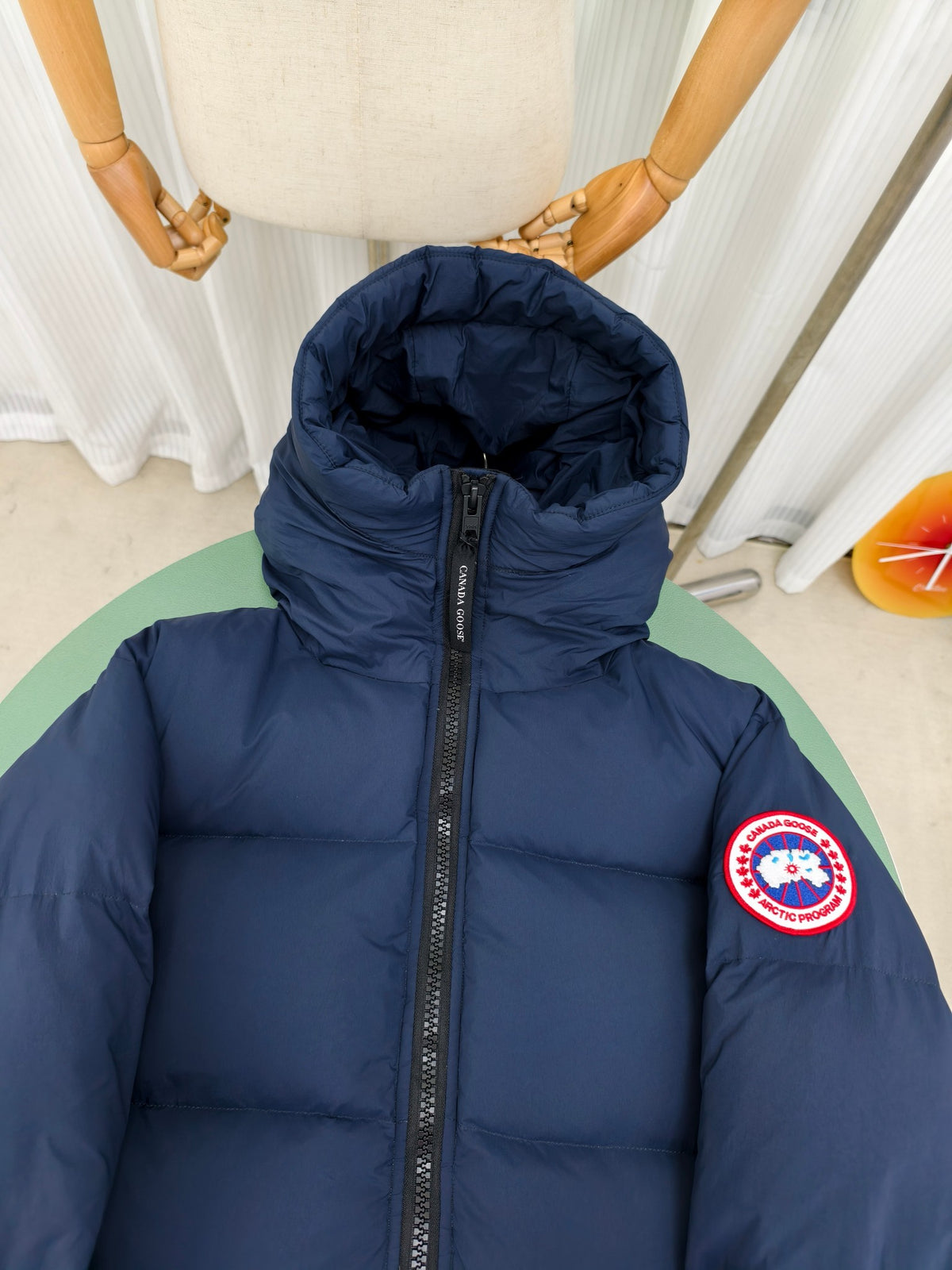Canada Goose Navy Blue Quilted Hooded Puffer Jacket
