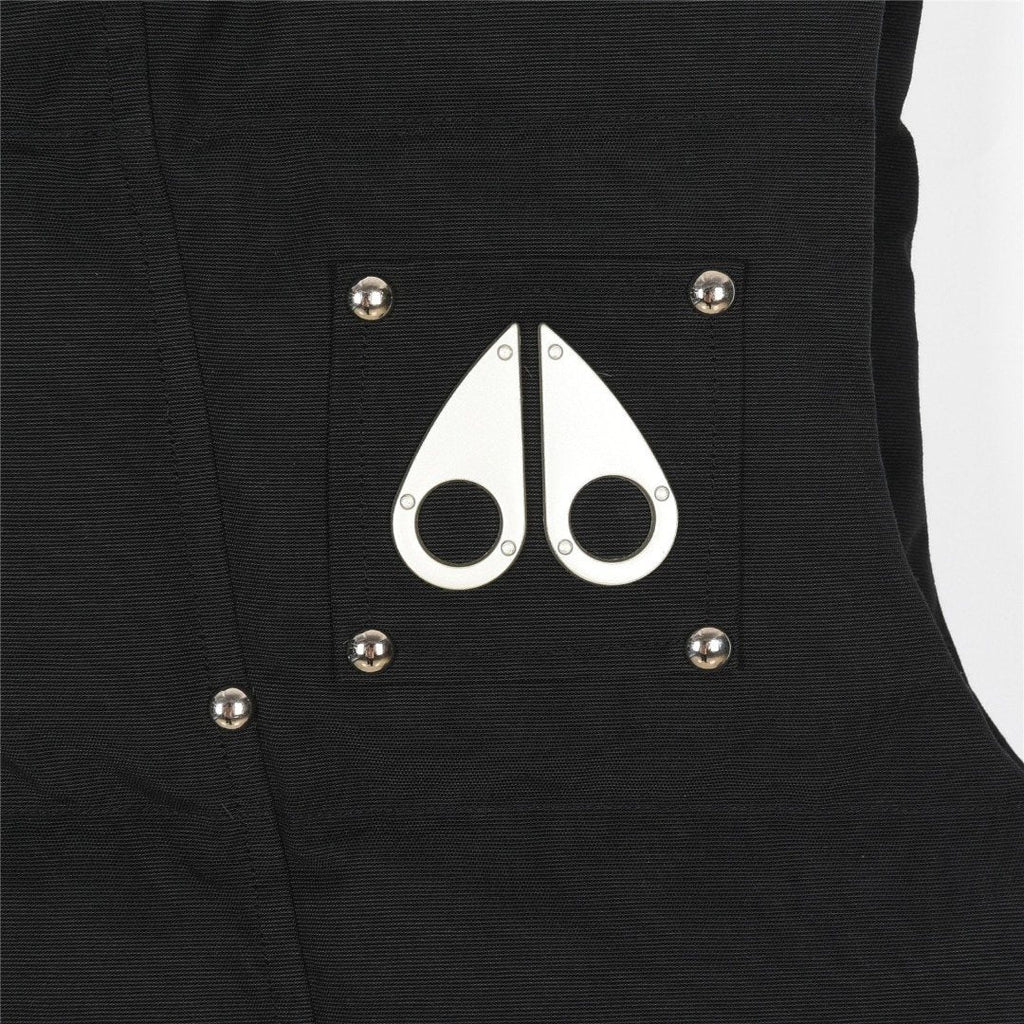 Moose Knuckles Black Quilted Studded Stand-Collar Puffer Vest