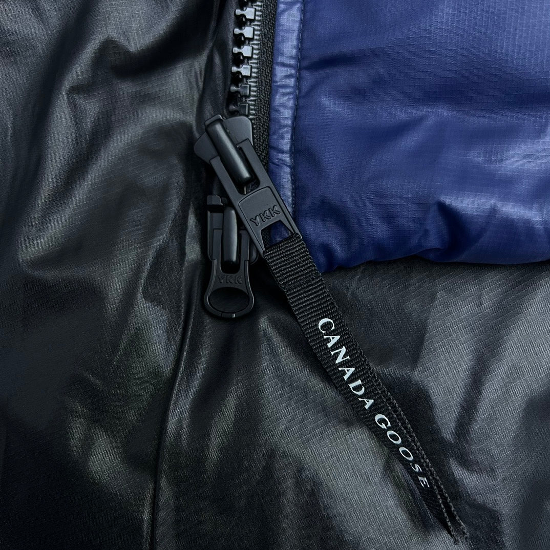 Canada Goose Navy Blue Glossy Quilted Hooded Puffer Jacket