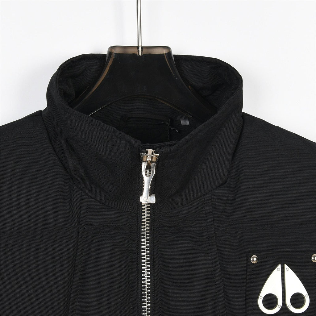 Moose Knuckles Black Quilted Studded Stand-Collar Puffer Vest