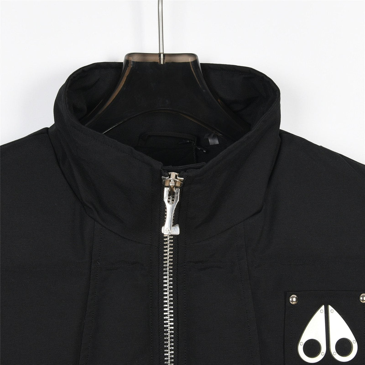 Moose Knuckles Black Quilted Studded Stand-Collar Puffer Vest