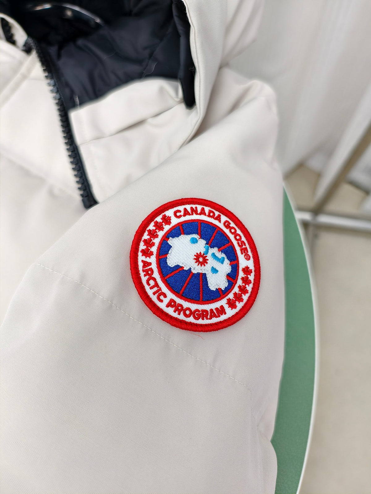 Canada Goose White Quilted Hooded Puffer Jacket