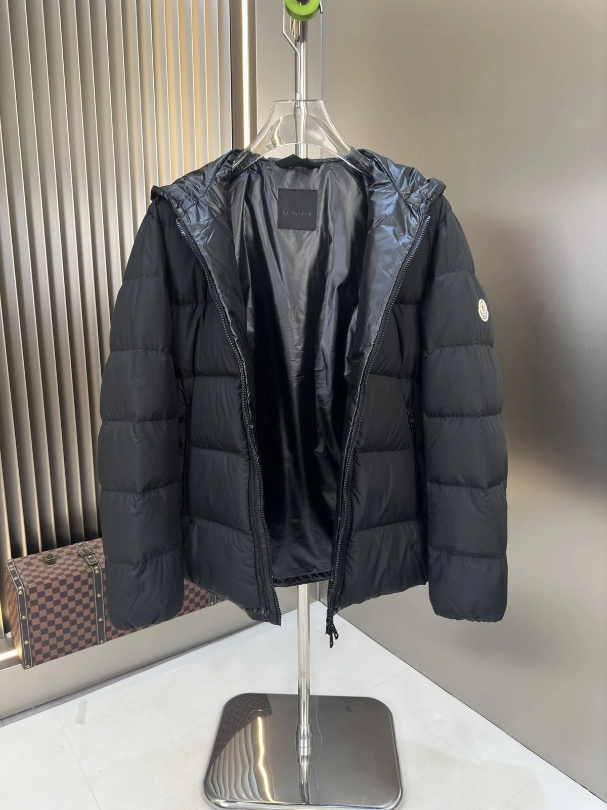 Moncler Black Quilted Collarless Puffer Jacket