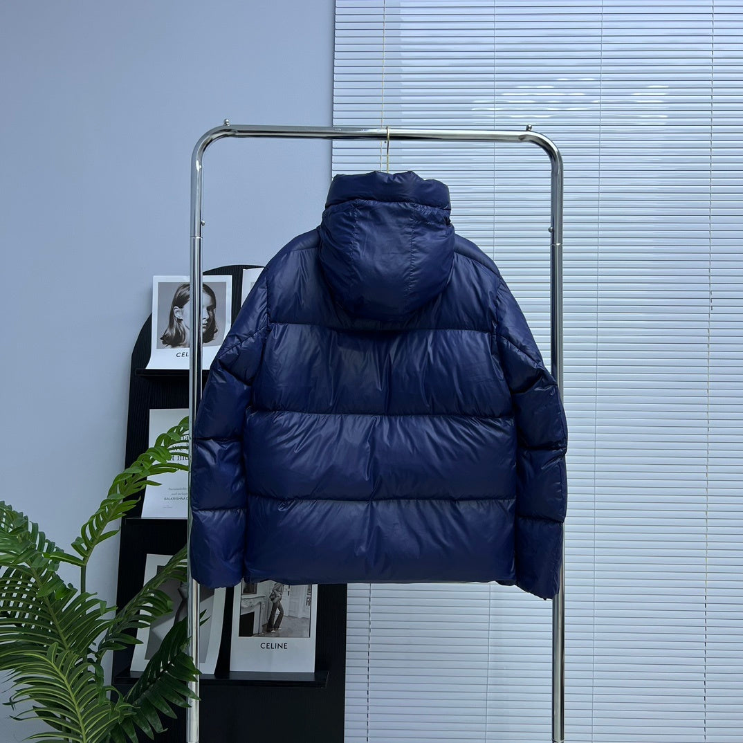 Canada Goose Navy Blue Glossy Quilted Hooded Puffer Jacket