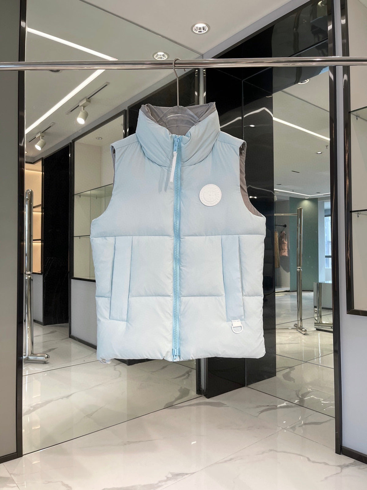 Canada Goose Ice Blue Quilted Stand-Collar Puffer Vest
